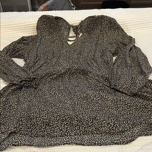 a new day Leopard Print Long Sleeve Dress